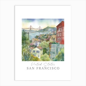 United States San Francisco Storybook 2 Travel Poster Watercolour Art Print