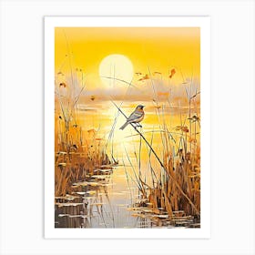 Birds And Sunset (2) Art Print