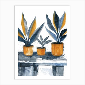 Three Potted Plants 1 Art Print