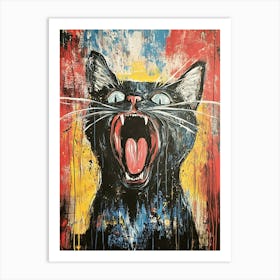 Fantastic Screaming Cat 16 Art Print