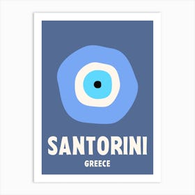 Santorini, Greece, Graphic Style Poster 1 Art Print
