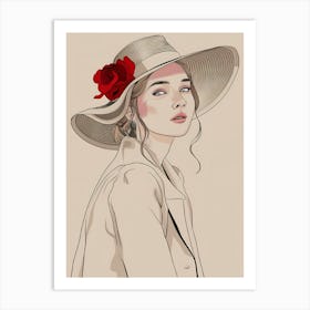 Girl In A Hat 2 Art Print