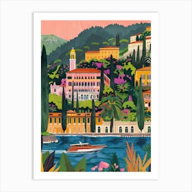Lake Como Illustration Art Print
