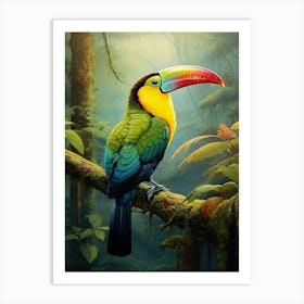 Perched in Paradise: Toucan Jungle Bird Art Art Print