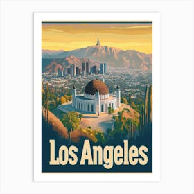 Aihrgdesign A Retro Travel Poster For Los Angeles Art Print