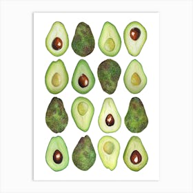 Repeat Pattern Avocado Art Print