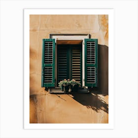 Green Shuttered Window 1 Art Print