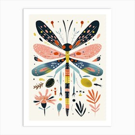 Colourful Insect Illustration Damselfly 3 Art Print