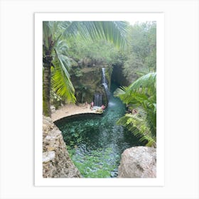 Waterfall In Cancun Art Print