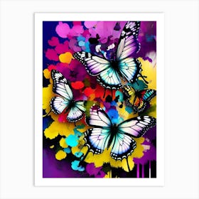 Colorful Butterflies 123 Art Print