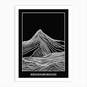 Slieve Donard Mountain Line Drawing 8 Poster Art Print