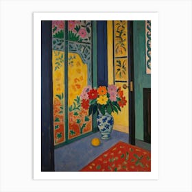 Room With Flowers Style Henri Matisse Art Print