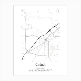 Cabot,United States Minimalist Map Art Print