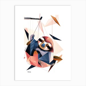 Sloth, Minimalism, Cubism Art Print