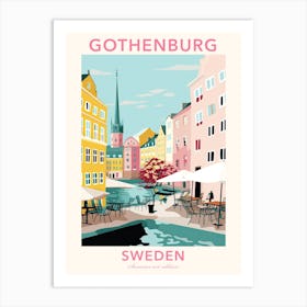 Gothenburg, Sweden, Flat Pastels Tones Illustration 1 Poster Art Print