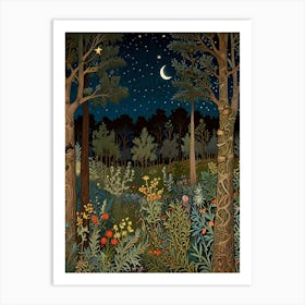 William Morris Night In The Forest 18 Art Print