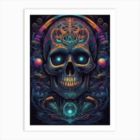 Skull Psychedelic Art 2 Art Print