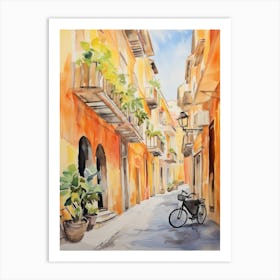 Bari, Italy Watercolour Streets 2 Art Print