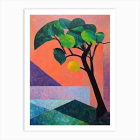 Orange Tree Cubist Art Print