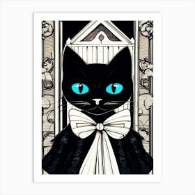 Black Cat With Blue Eyes 1,  Black Cat Collection  Art Print