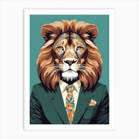 Lion Portrait In A Suit (29) Art Print
