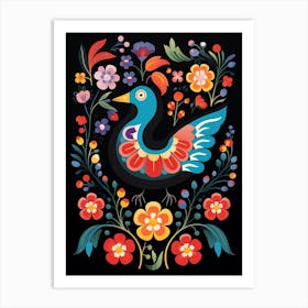 Folk Bird Illustration Pigeon 3 Art Print