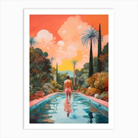 Tropical Pool Vibes 1 Art Print