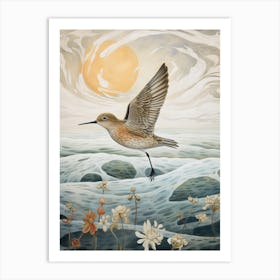 Dunlin 2 Gold Detail Painting Art Print