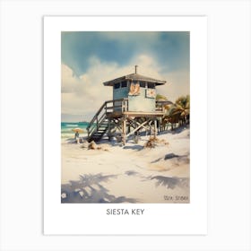 Siesta Key Watercolor 3travel Poster Art Print