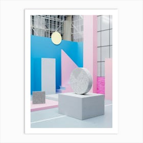 Pink And Blue Art Print