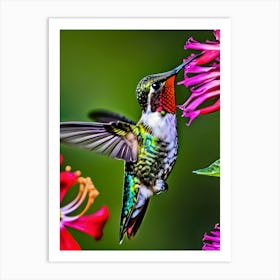 Male Ruby Throated Hummingbird-Reimagined 23 Art Print