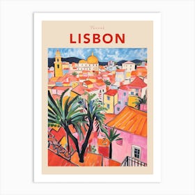 Lisbon Portugal 8 Fauvist Travel Poster Art Print