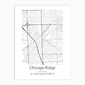 Chicago Heights,United States Minimalist Map 1 Art Print