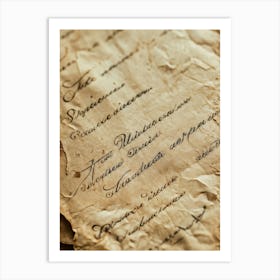 Antique Paper Exhibiting A Rustic Pattern Aged Sepia Tones With Gentle Creases And Worn Edges Hint (2) Art Print