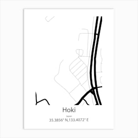 Hoki,Japan Minimalist Map Art Print