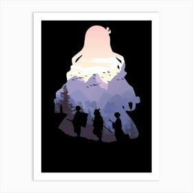 Silhouette Of nezuko demons slayer Art Print