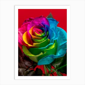 Rainbow Rose Art Print