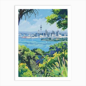 Travel Poster Happy Places Auckland 2 Art Print