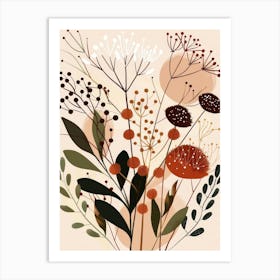 Autumn Leaves And Flowers 1 Art Print