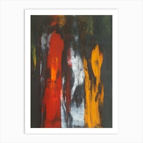 Abstract Painting, Oil On Canvas, Red Color Art Print
