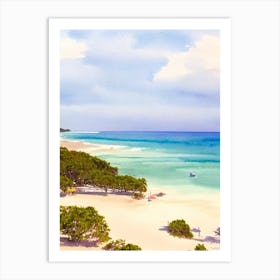 Wategos Beach, Australia Watercolour Art Print