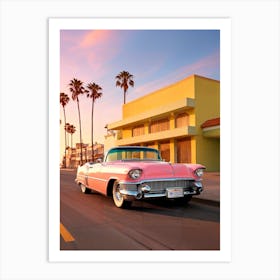 California Dreaming - L.A Pink Cadillac Art Print