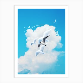 Seagulls Flying In The Sky Art Print