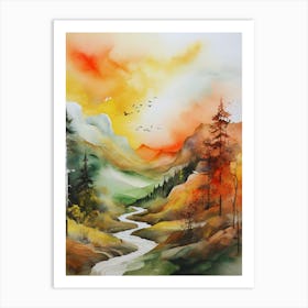 Scotland Landscape Painting Art Print