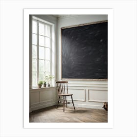 Blackboard Giving The Impression Of Vast Untouched Space Features An Appealing Smudged Texture Th Art Print