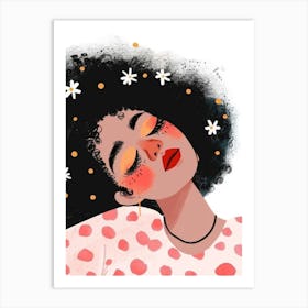 Illustration Of A Woman Sleeping 1 Art Print