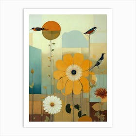 Birds And Flowers-Festival Vibes Art Print