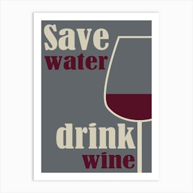 Poster "Wine" gray burgundy Art Print