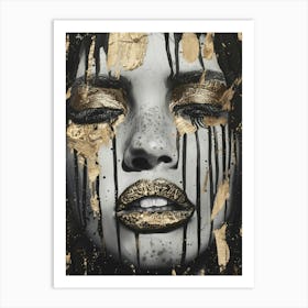 Gold Lips Art Print