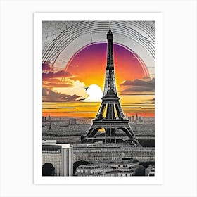 Sunset In Paris 1 Art Print